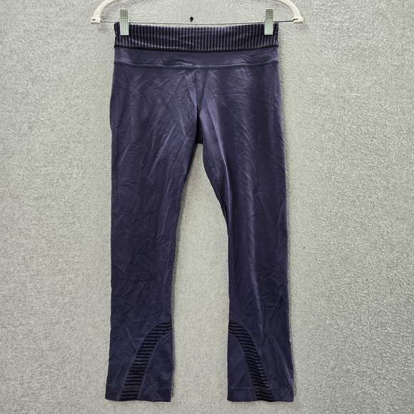 Lululemon Women Activewear Pants 4 Purple Run Inspire Crop II Legging - Picture 1 of 12